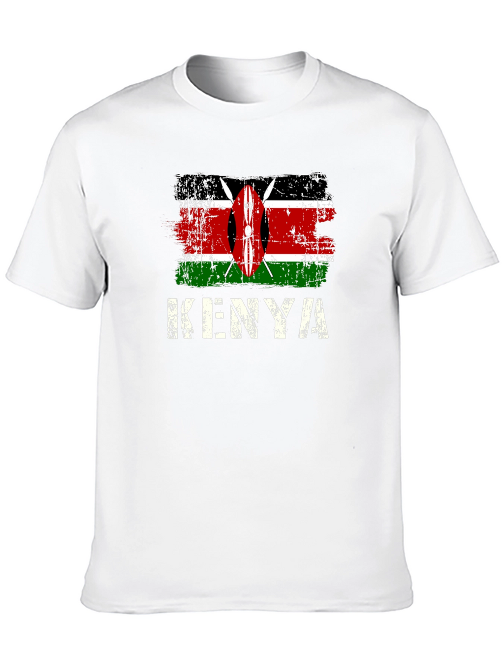 Kenya Flag T-Shirt - Distressed Design