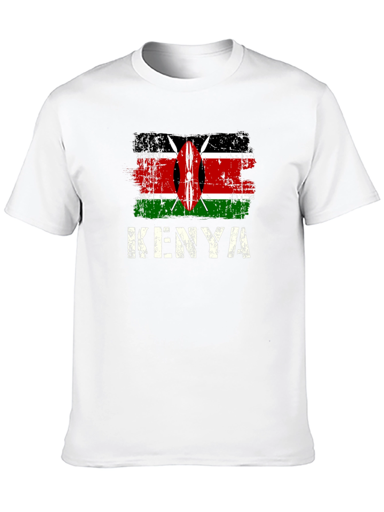 Kenya Flag T-Shirt - Distressed Design