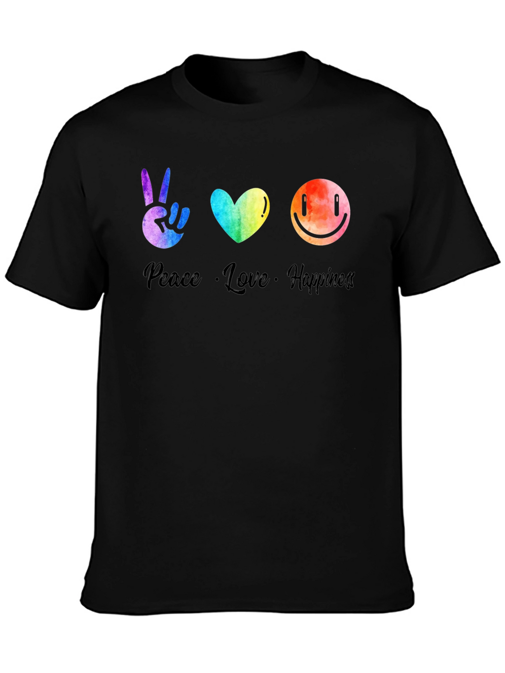 Peace Love Happiness Graphic T-Shirt