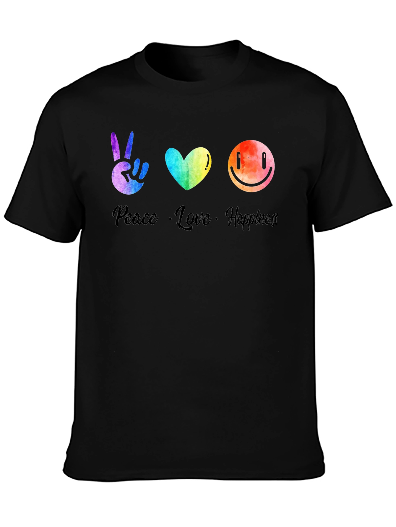 Peace Love Happiness Graphic T-Shirt