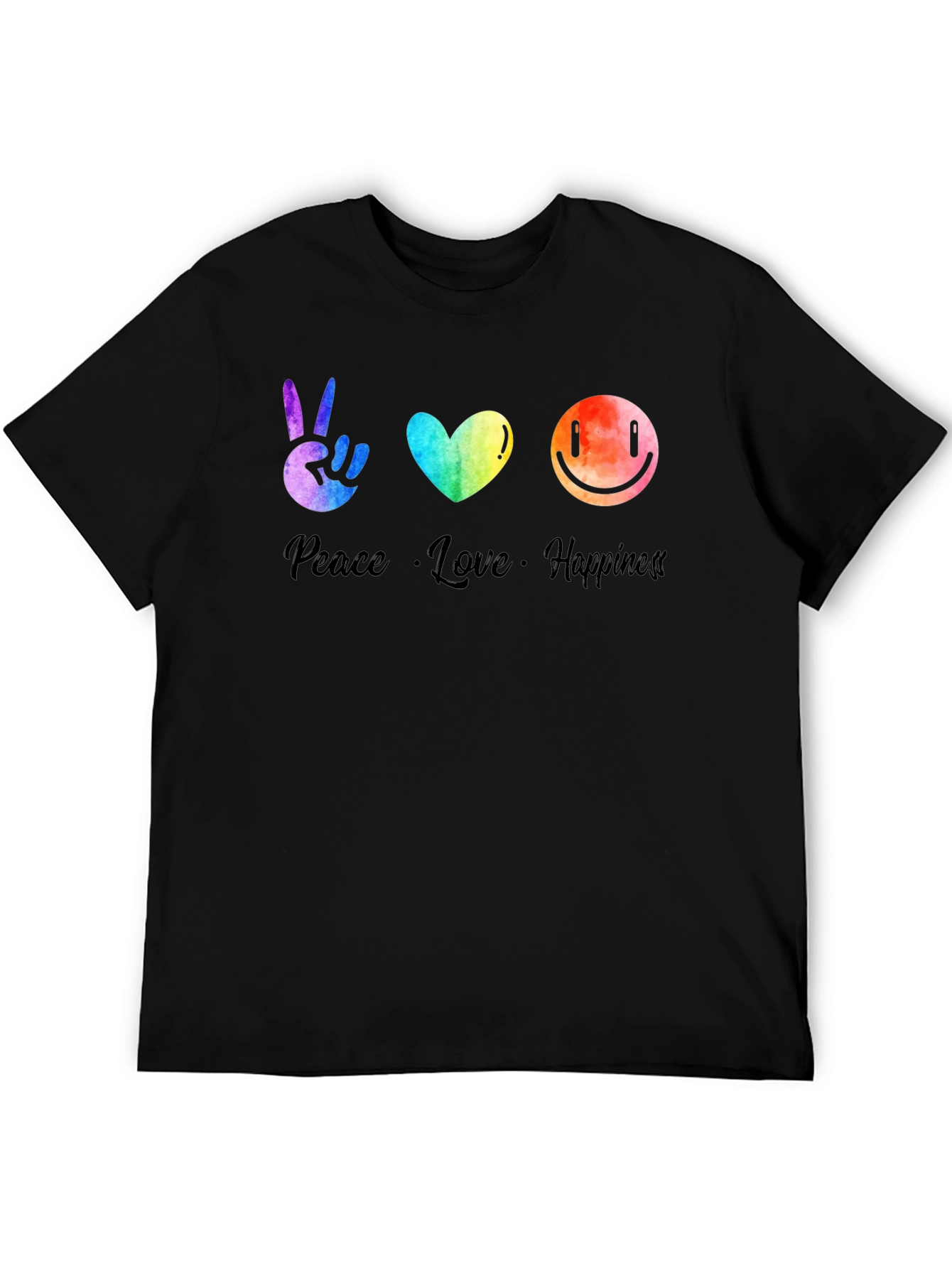 Peace Love Happiness Graphic T-Shirt