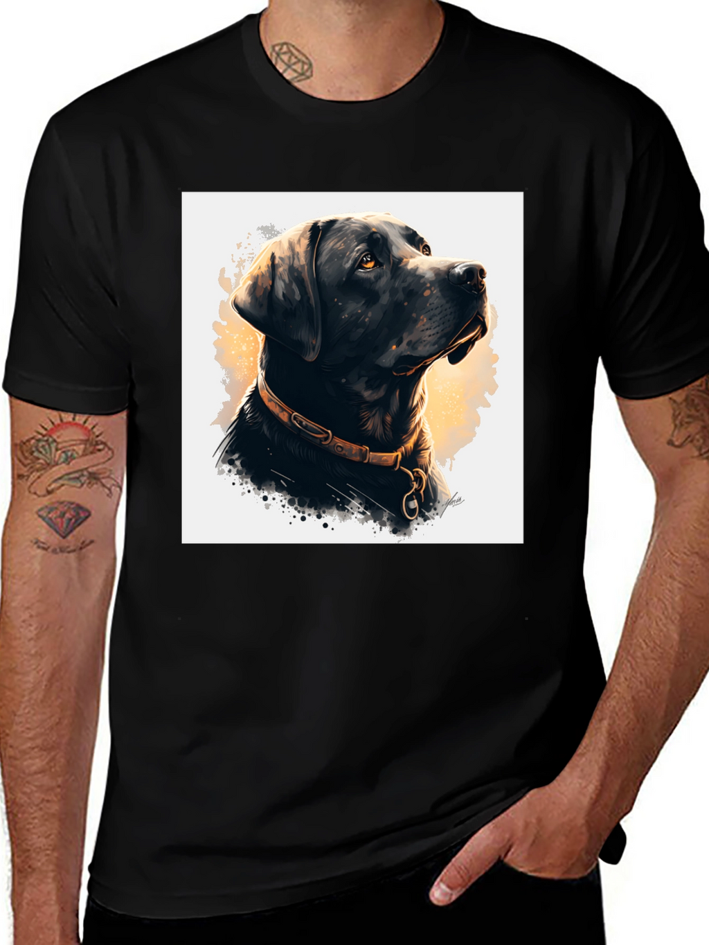 Black Dog Portrait Graphic Tee