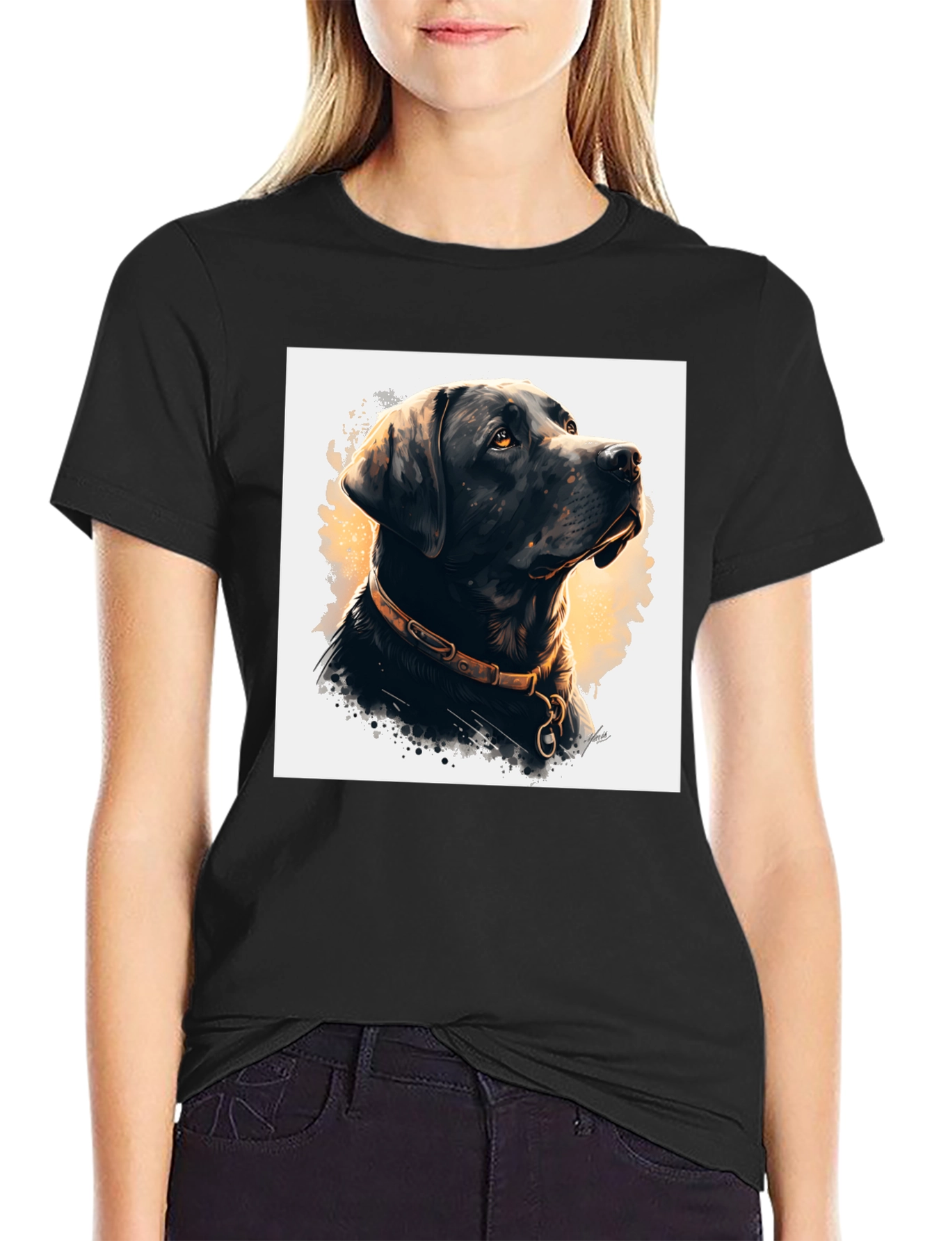 Black Dog Portrait Graphic Tee