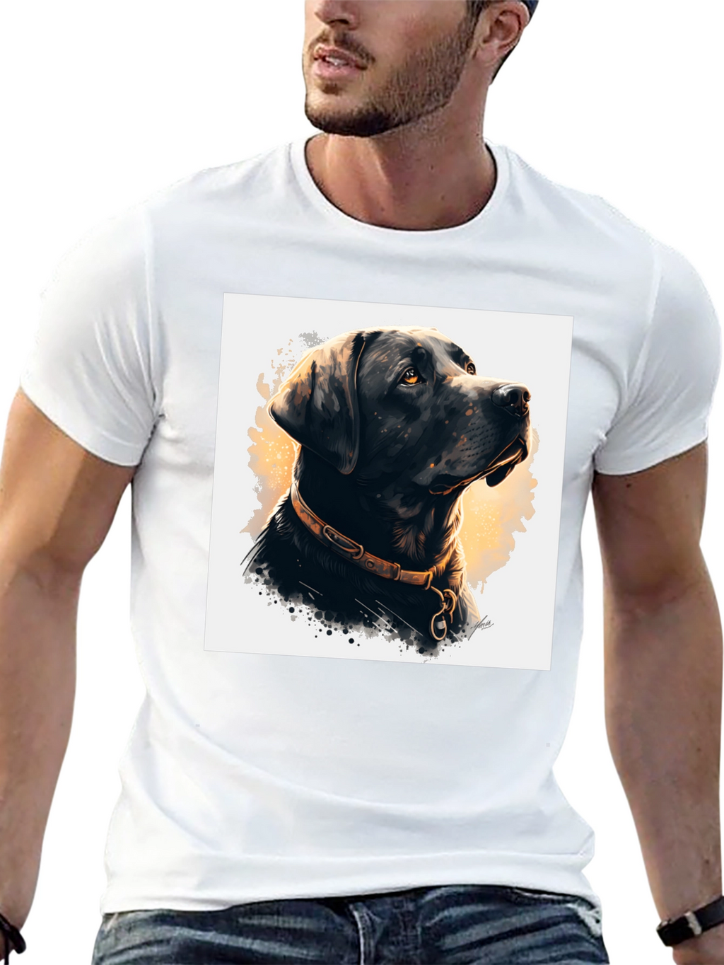 Black Dog Portrait Graphic Tee