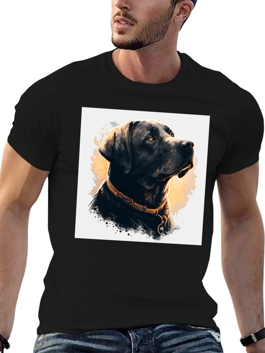 Black Dog Portrait Graphic Tee