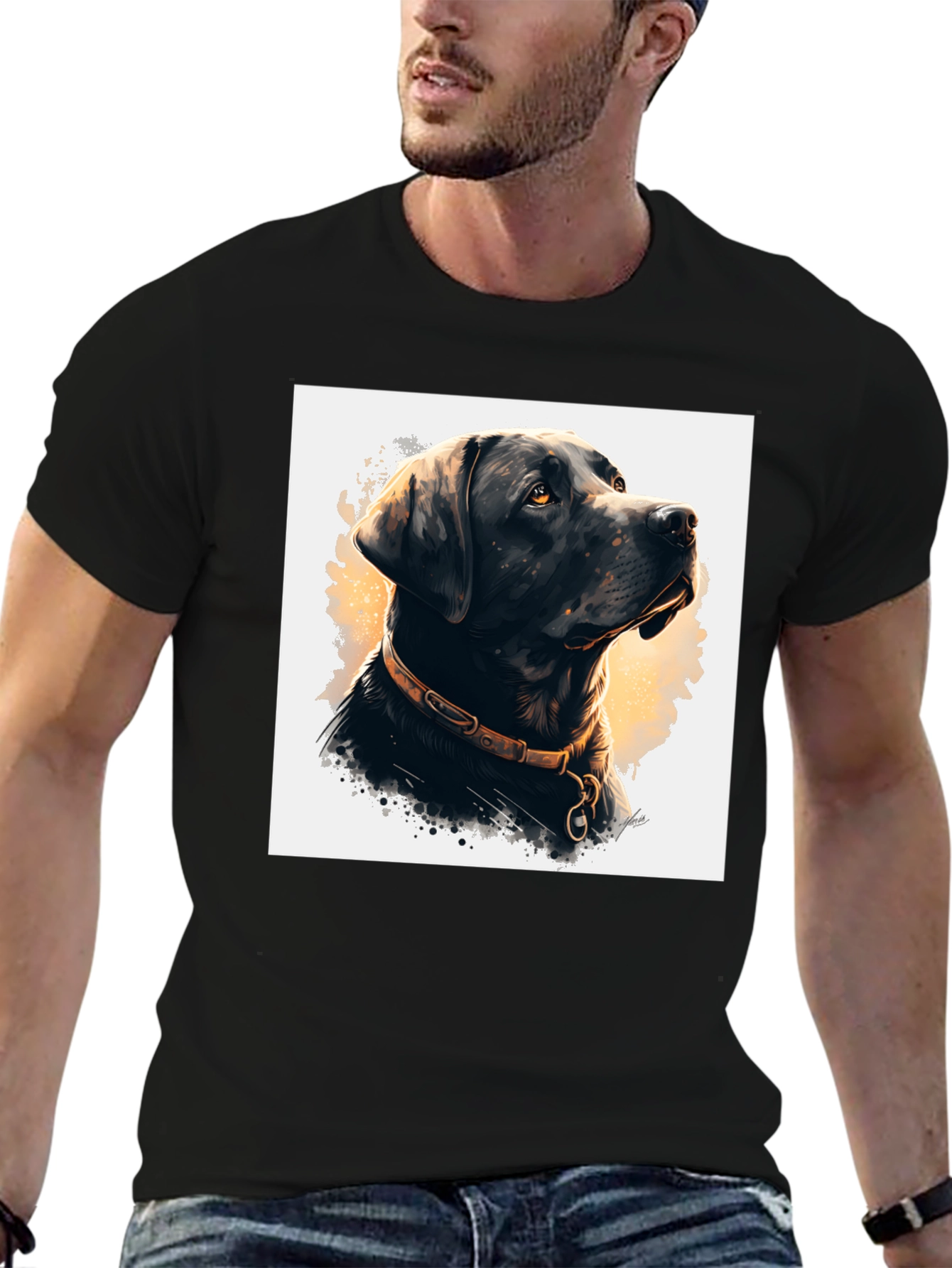 Black Dog Portrait Graphic Tee