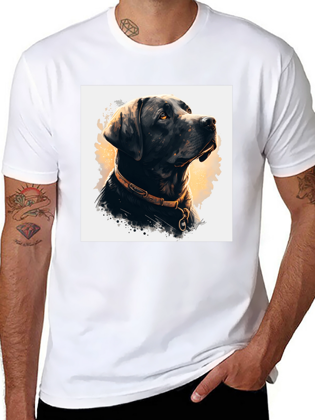 Black Dog Portrait Graphic Tee