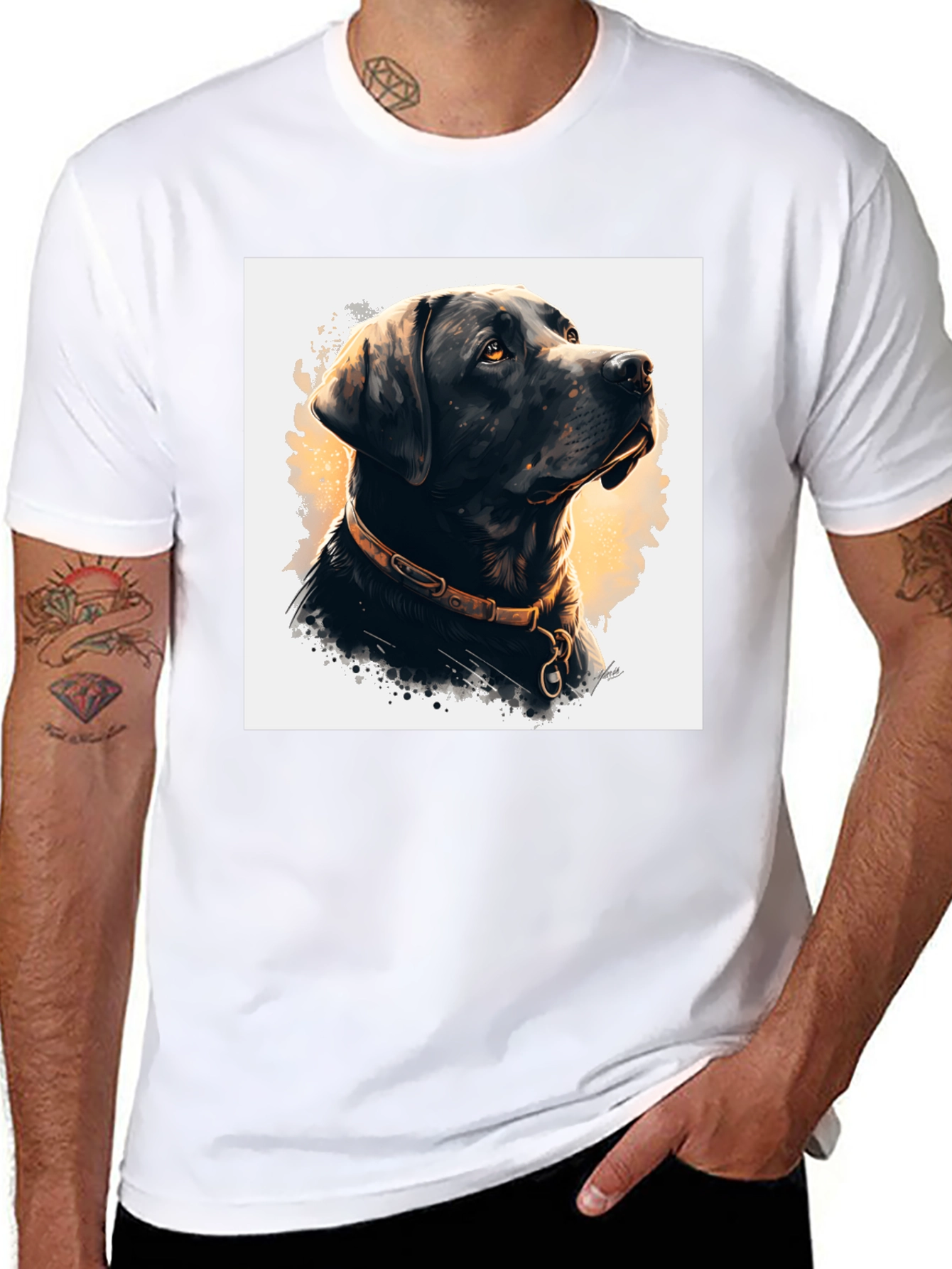 Black Dog Portrait Graphic Tee
