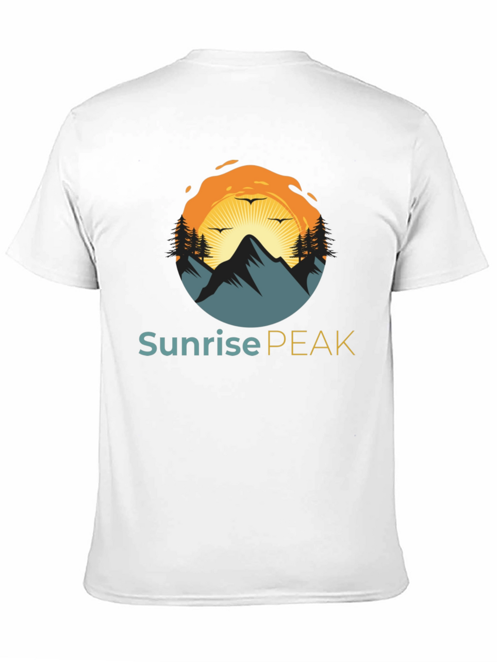 Sunrise Peak Black T-Shirt: Nature Inspired Graphic Tee