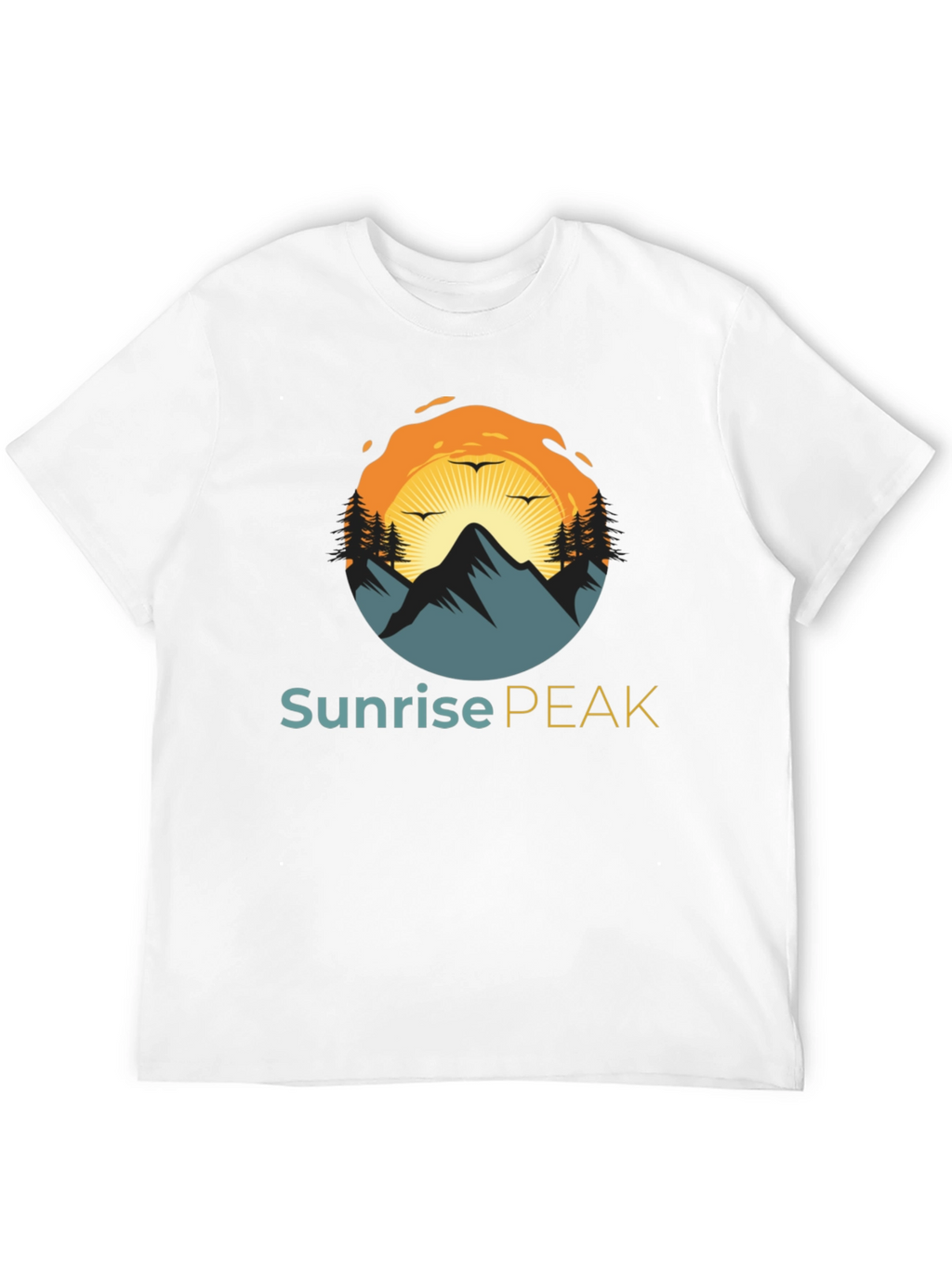 Sunrise Peak Black T-Shirt: Nature Inspired Graphic Tee