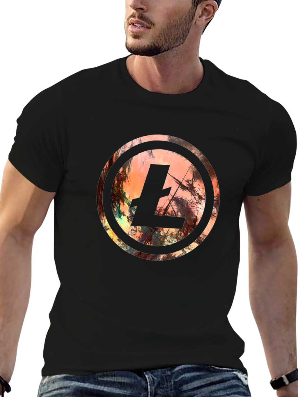 Abstract Litecoin Symbol Graphic Tee