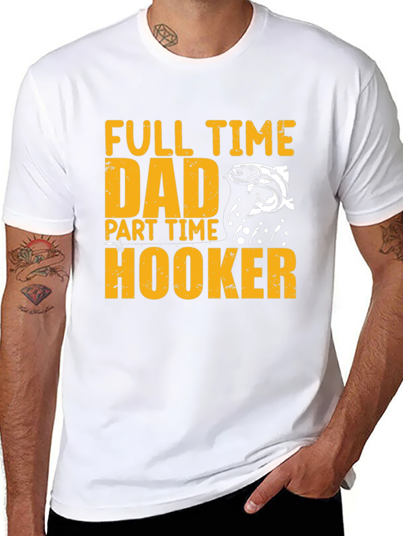Full Time Dad Part Time Hooker Fishing T-Shirt