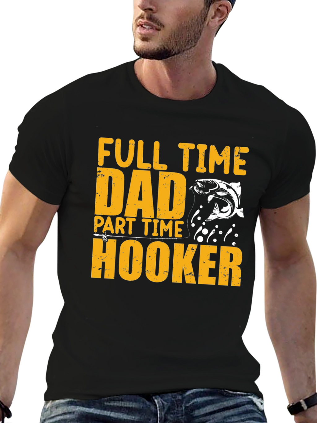 Full Time Dad Part Time Hooker Fishing T-Shirt