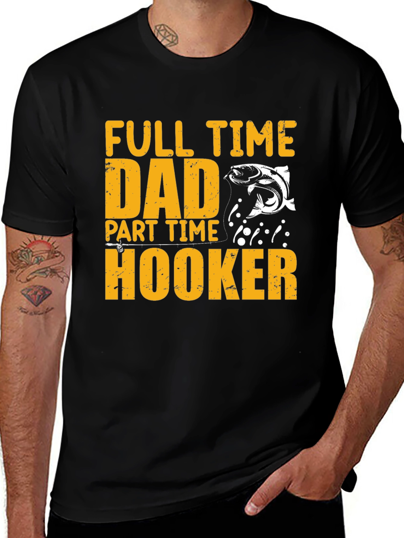 Full Time Dad Part Time Hooker Fishing T-Shirt