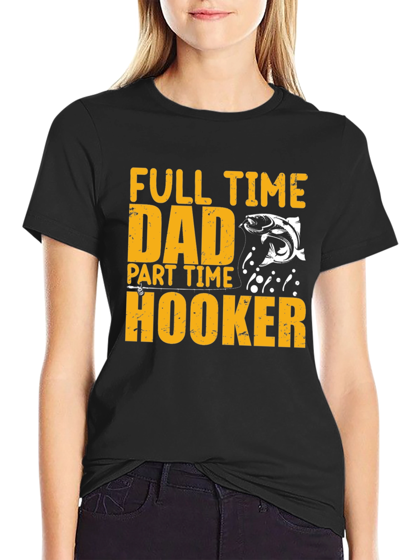 Full Time Dad Part Time Hooker Fishing T-Shirt