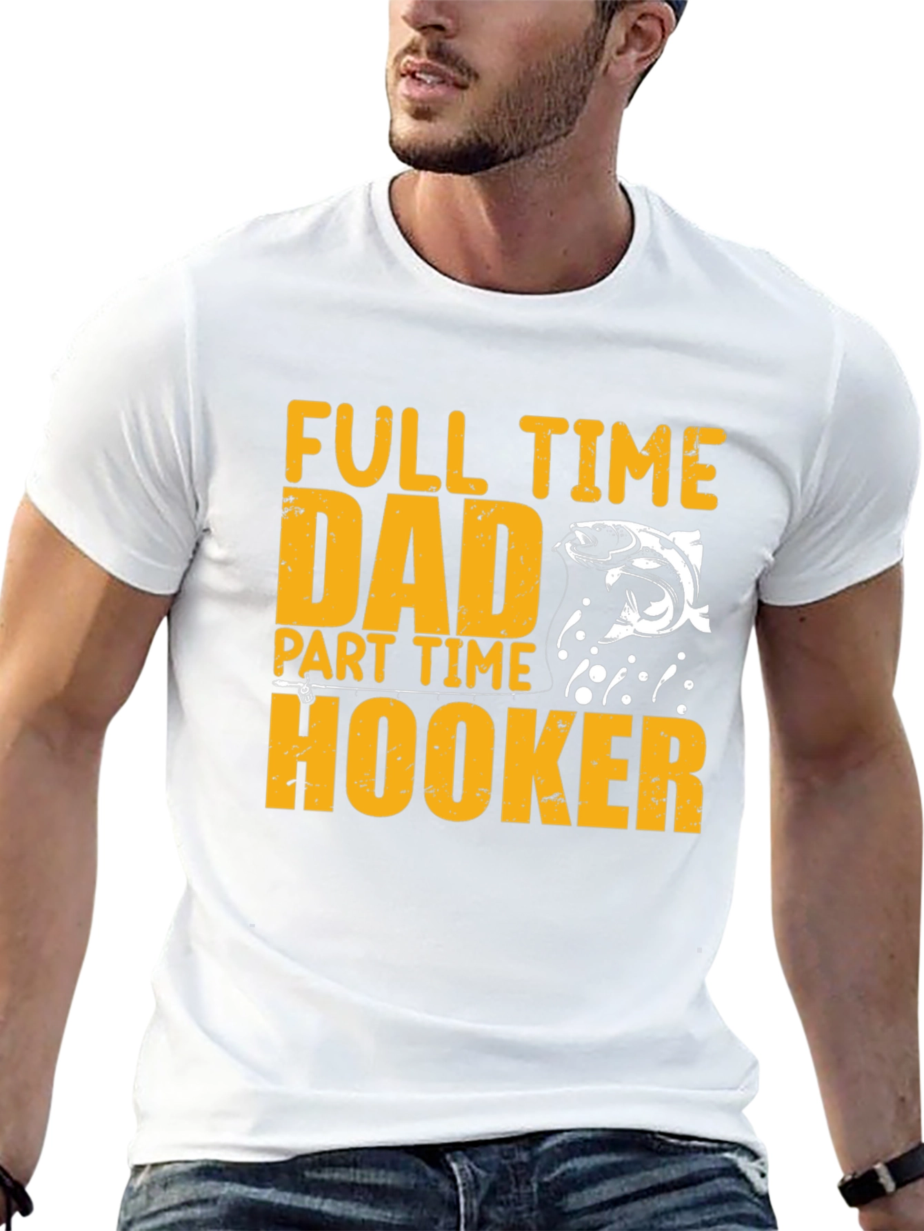 Full Time Dad Part Time Hooker Fishing T-Shirt