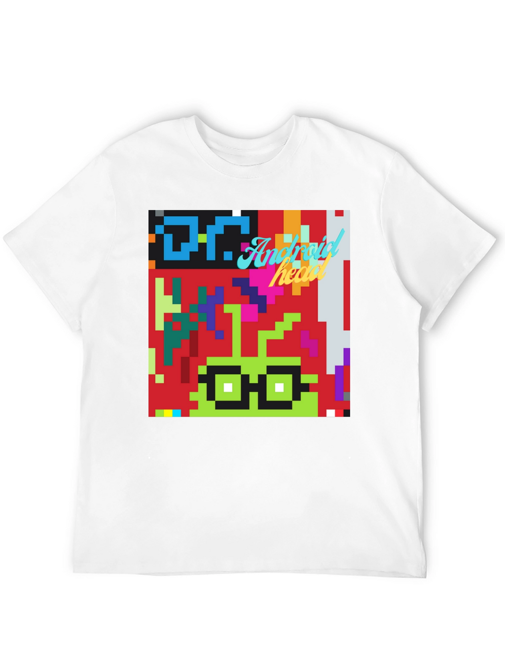Pixel Art Android Nerd T-Shirt - Retro Style