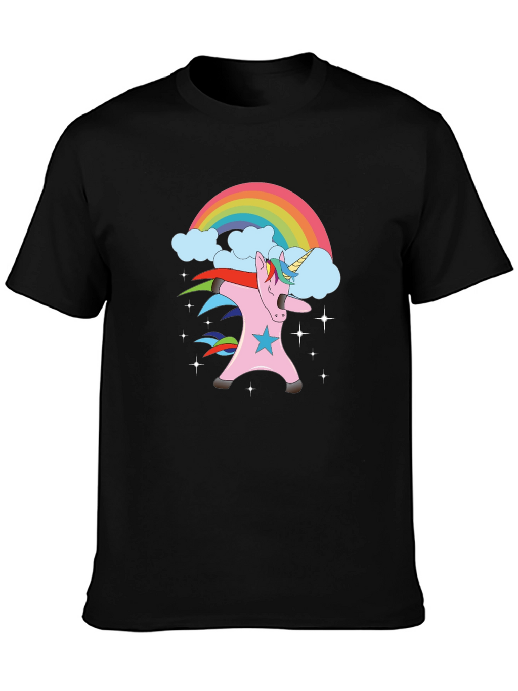 Dabbing Unicorn Rainbow Graphic Tee
