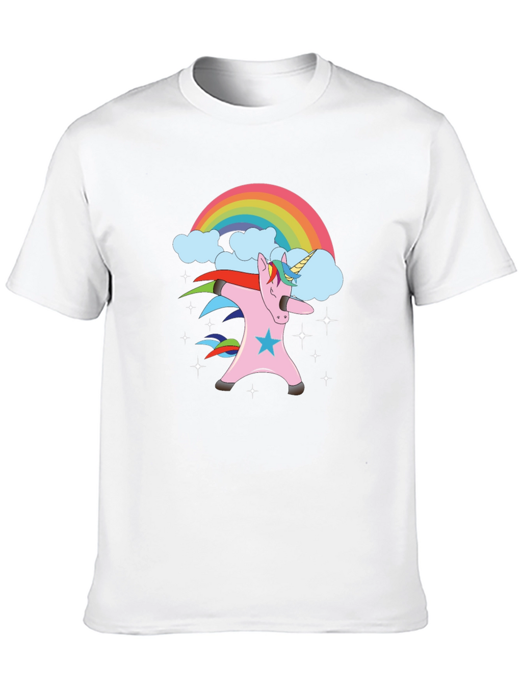 Dabbing Unicorn Rainbow Graphic Tee
