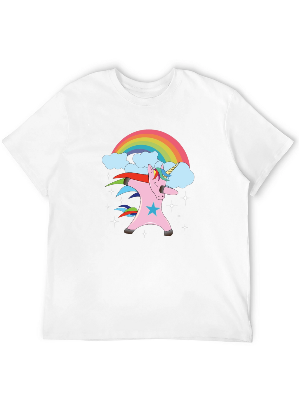 Dabbing Unicorn Rainbow Graphic Tee