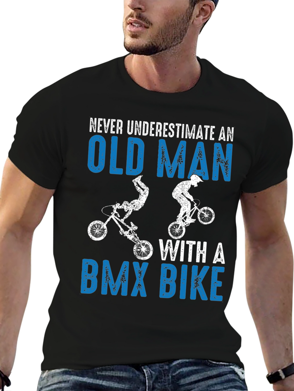 Funny Old Man BMX Bike T-Shirt