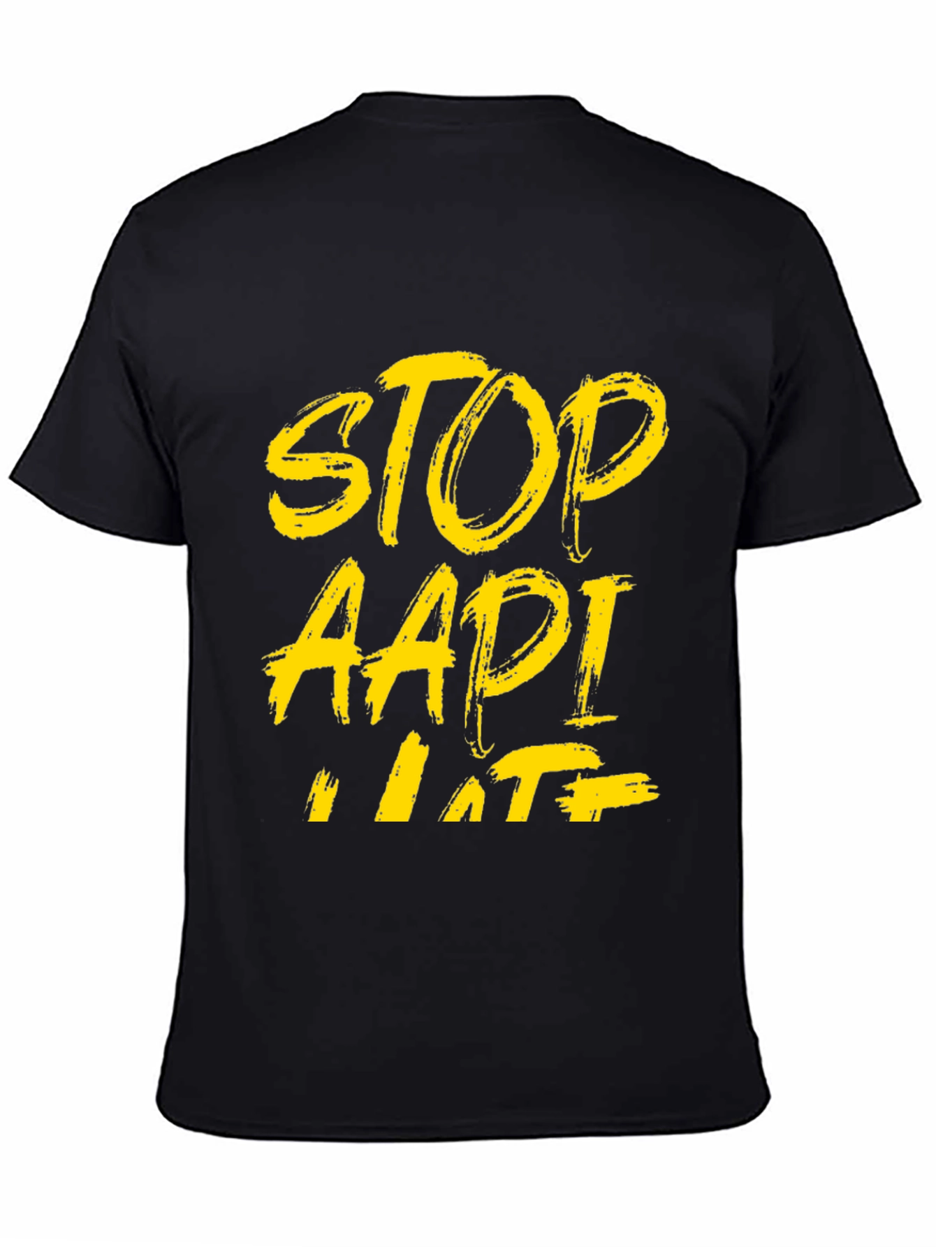 Stop AAPI Hate T-Shirt - Black Crew Neck Tee