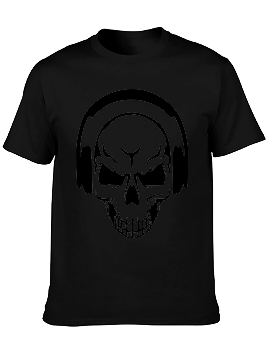 Skull Headphones Graphic Tee - Black T-Shirt