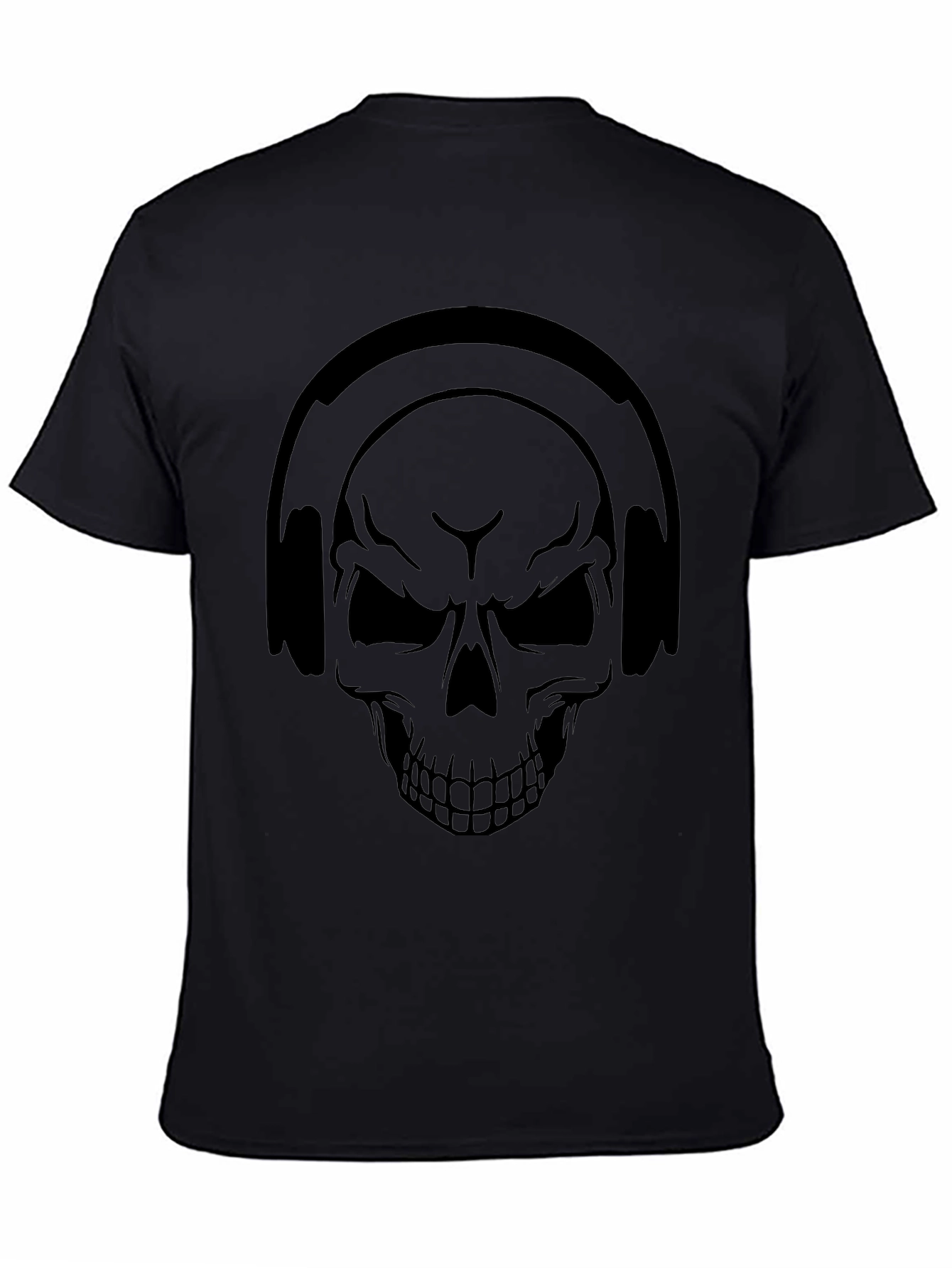 Skull Headphones Graphic Tee - Black T-Shirt