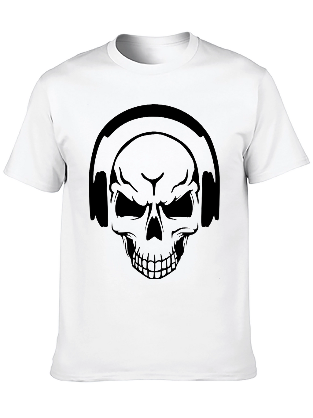 Skull Headphones Graphic Tee - Black T-Shirt