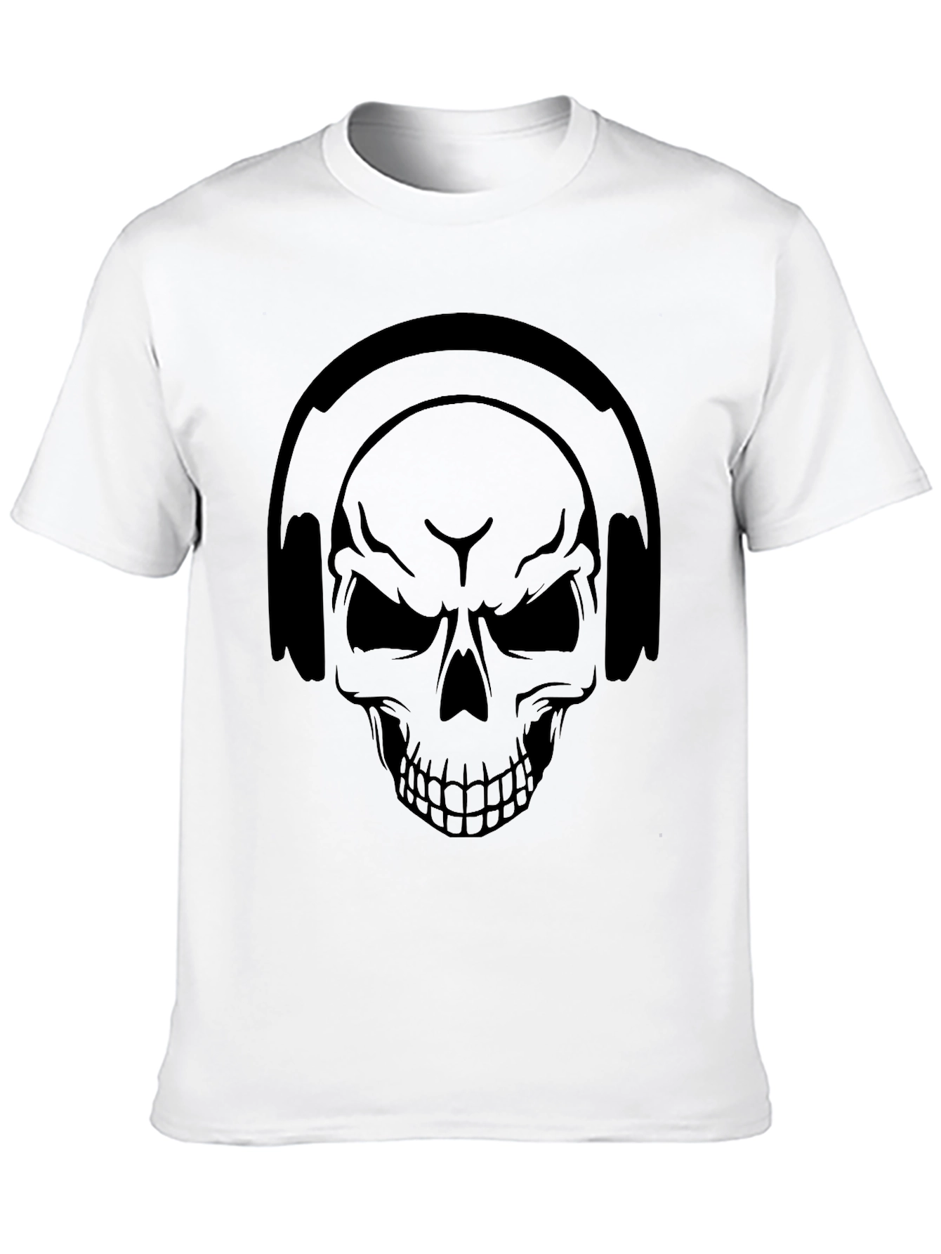 Skull Headphones Graphic Tee - Black T-Shirt