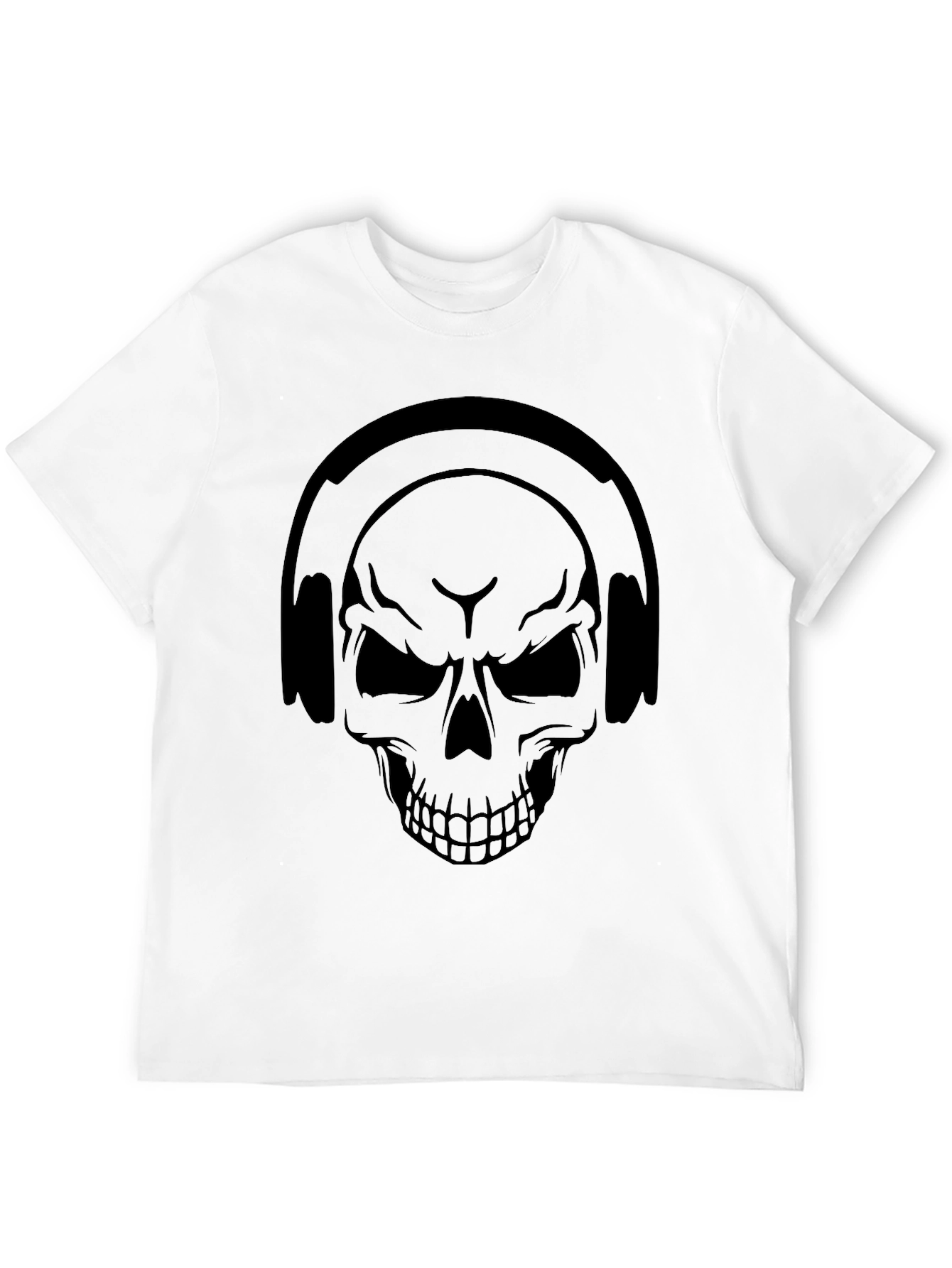 Skull Headphones Graphic Tee - Black T-Shirt