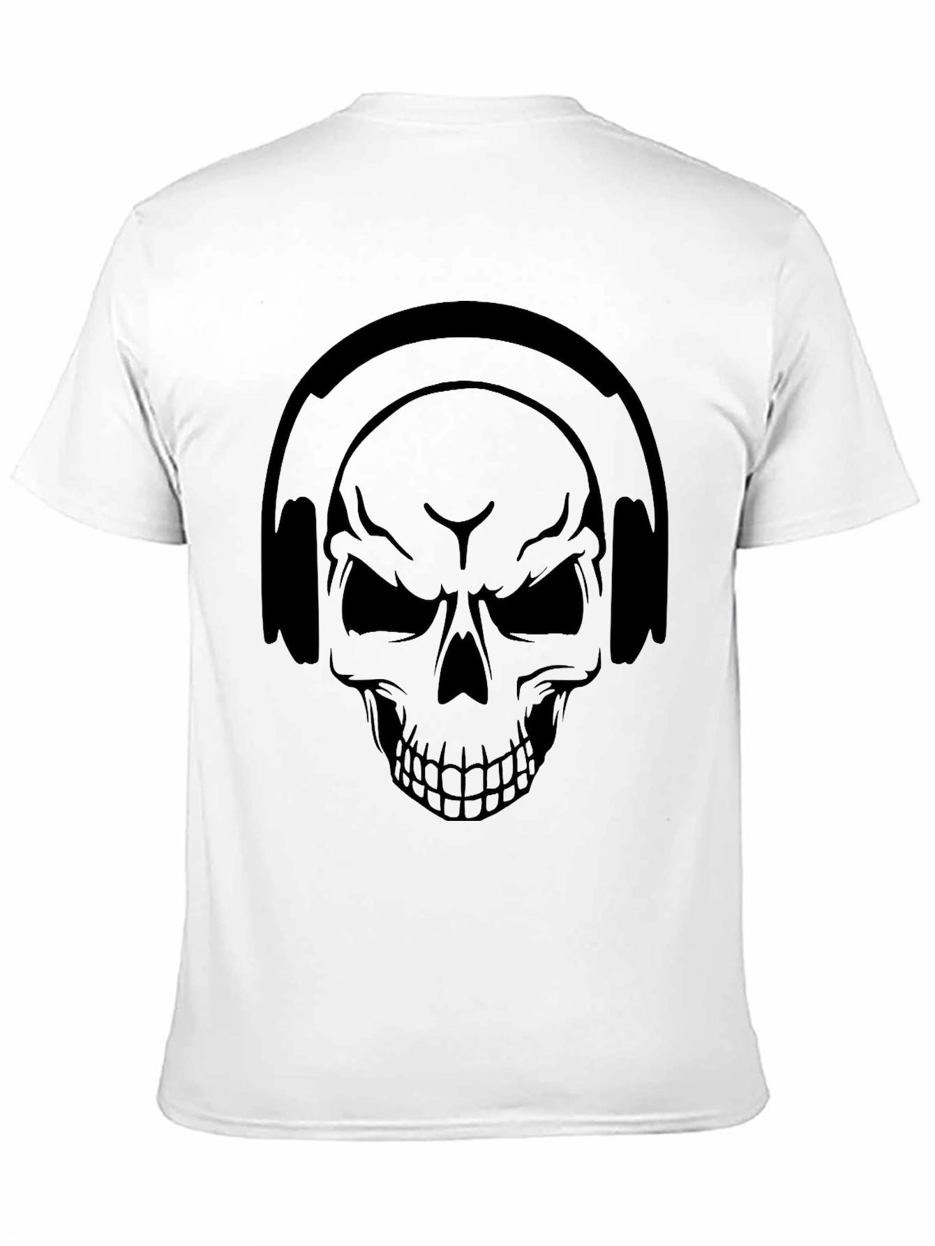 Skull Headphones Graphic Tee - Black T-Shirt