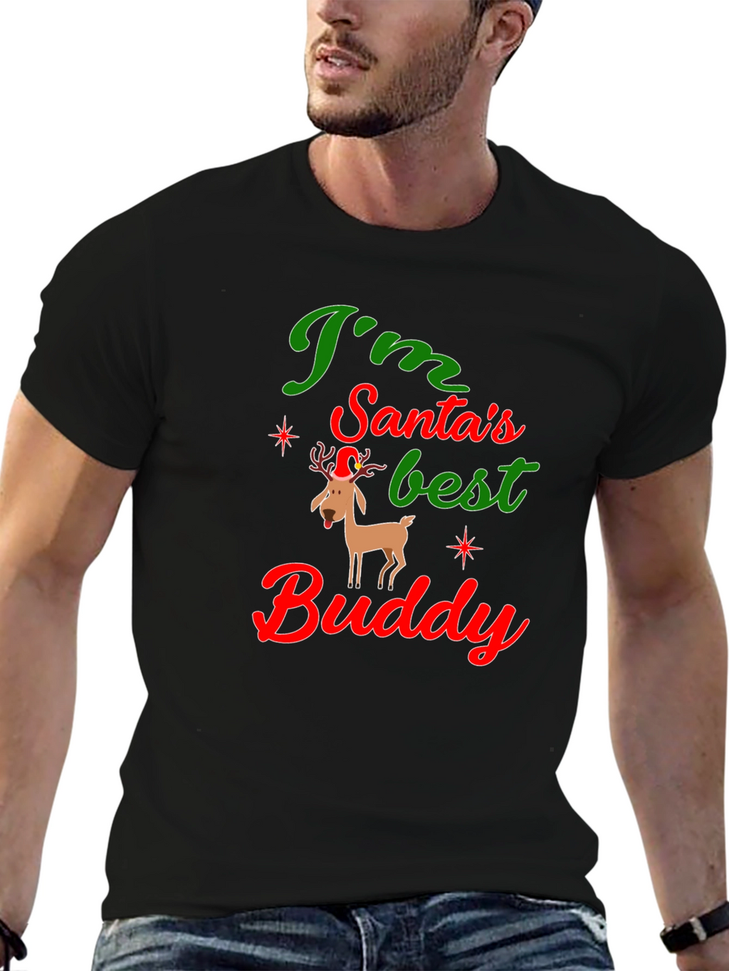 Santas Best Buddy Graphic Tee