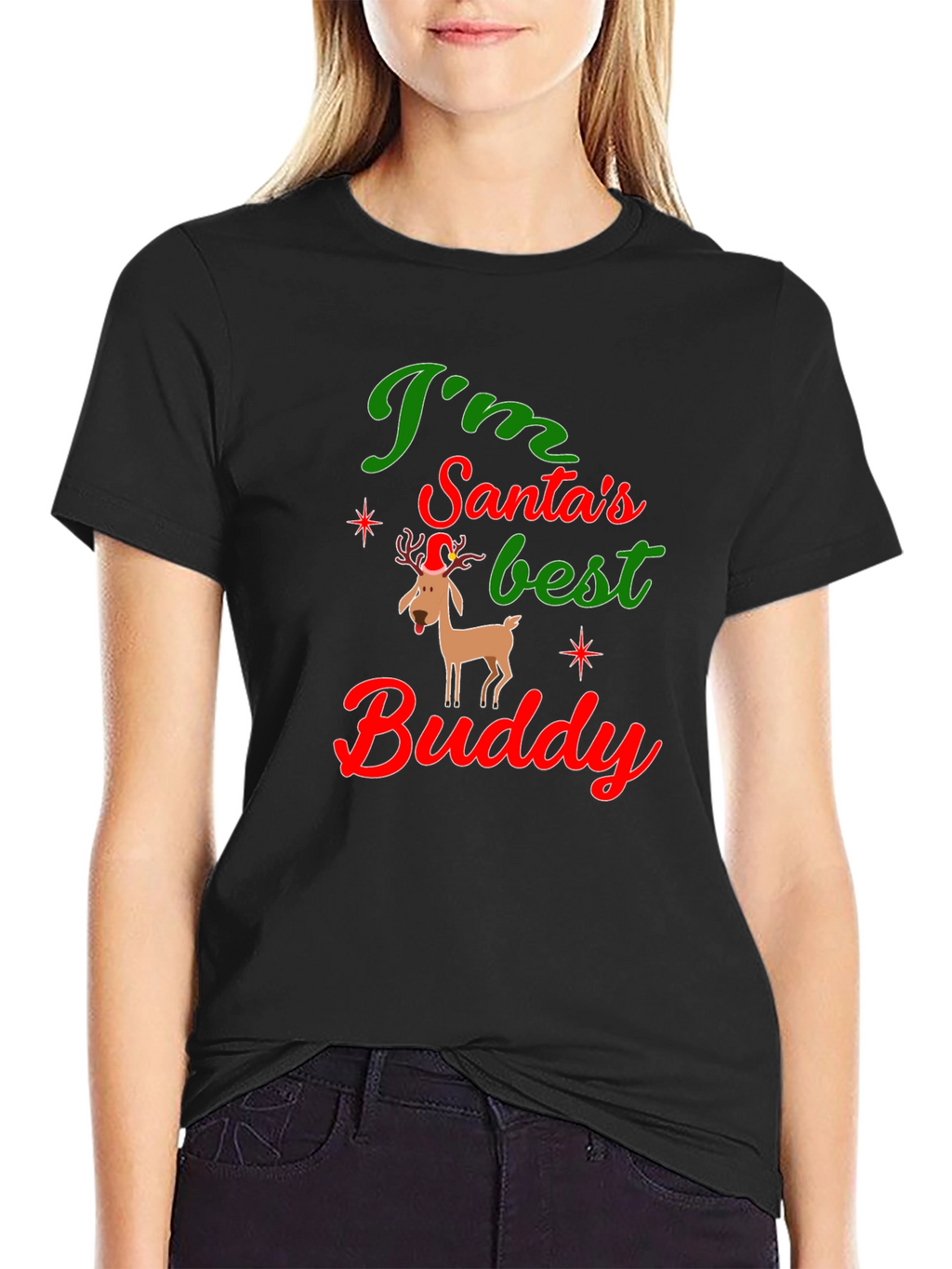 Santas Best Buddy Graphic Tee