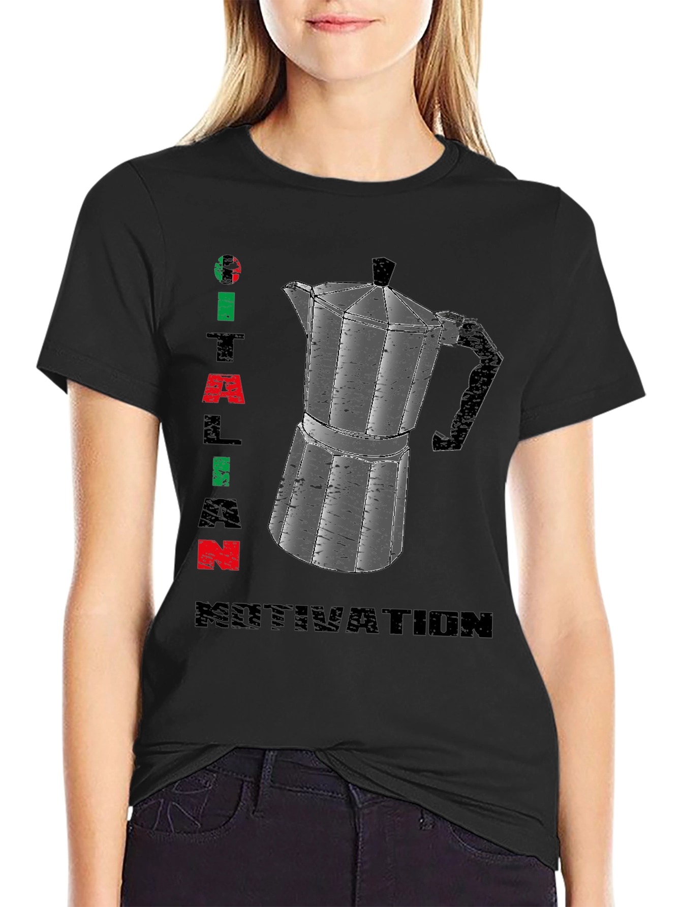 Italian Motivation T-Shirt - Espresso Coffee Maker Design