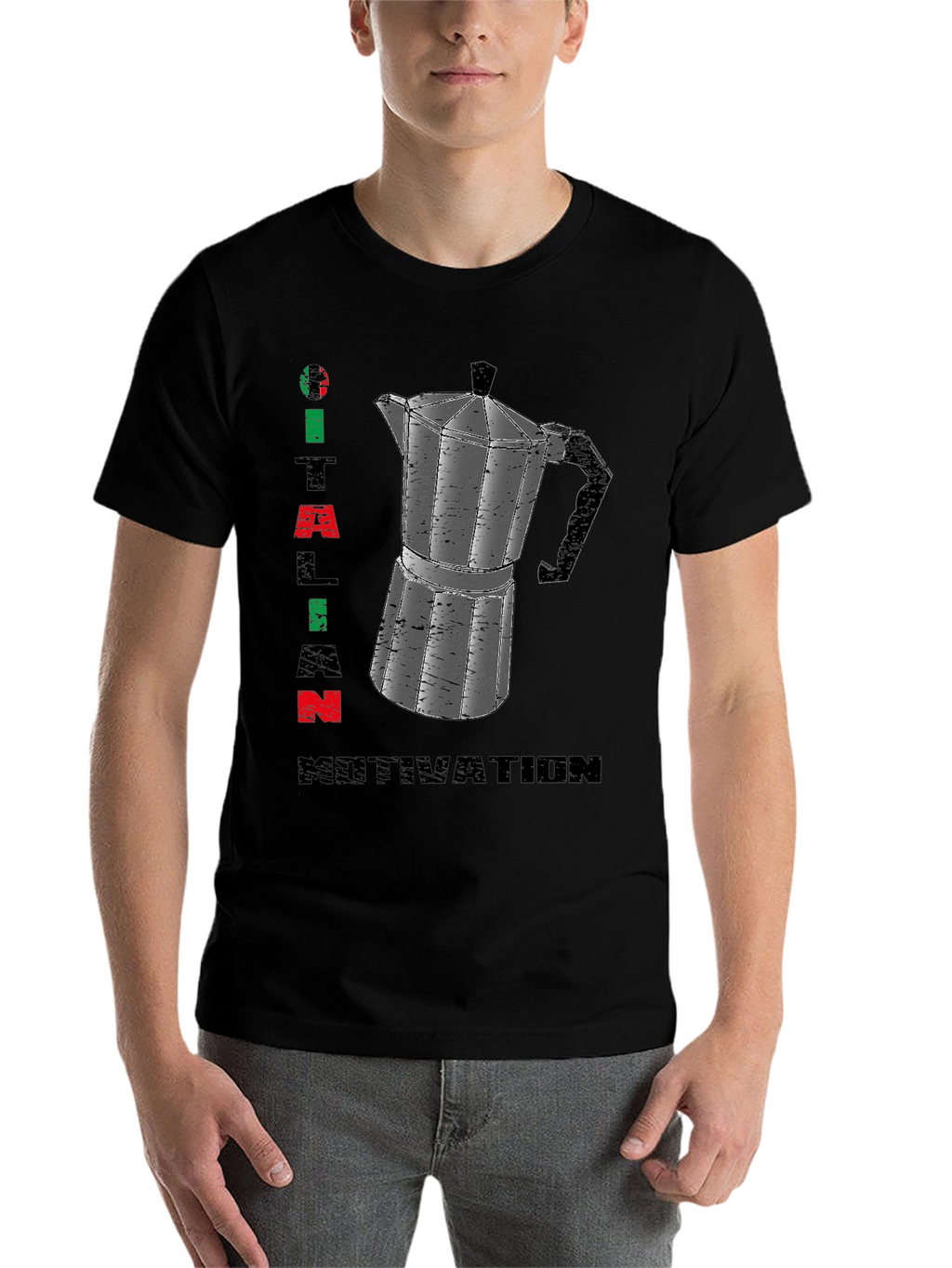 Italian Motivation T-Shirt - Espresso Coffee Maker Design