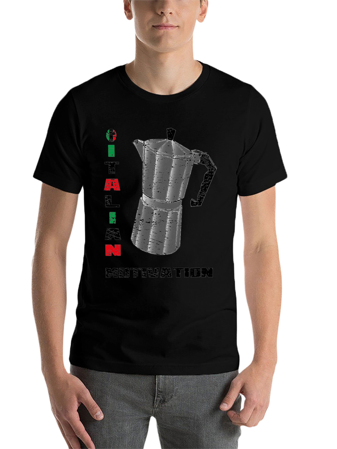 Italian Motivation T-Shirt - Espresso Coffee Maker Design