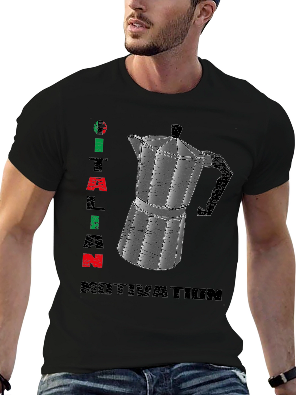 Italian Motivation T-Shirt - Espresso Coffee Maker Design