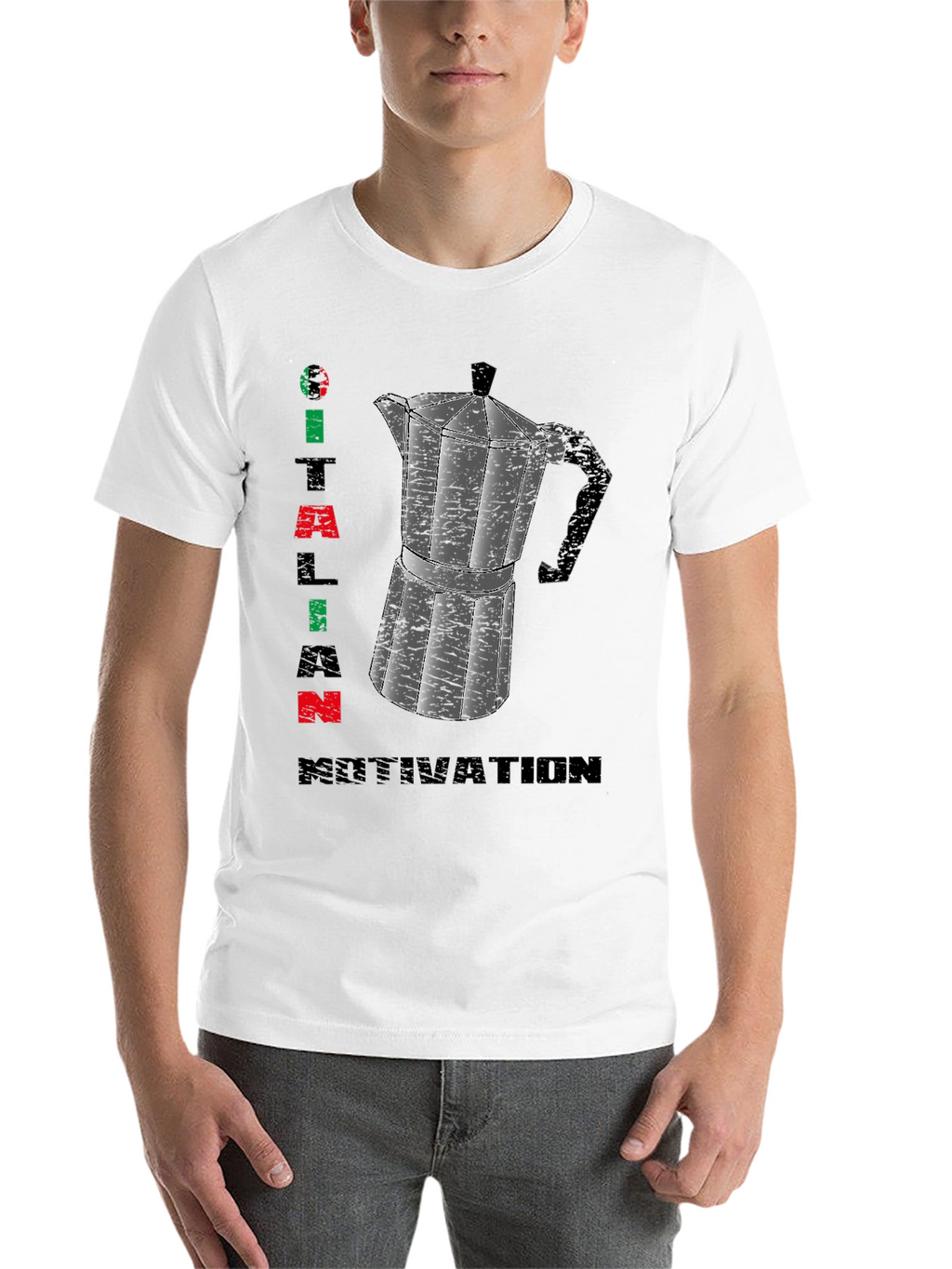 Italian Motivation T-Shirt - Espresso Coffee Maker Design