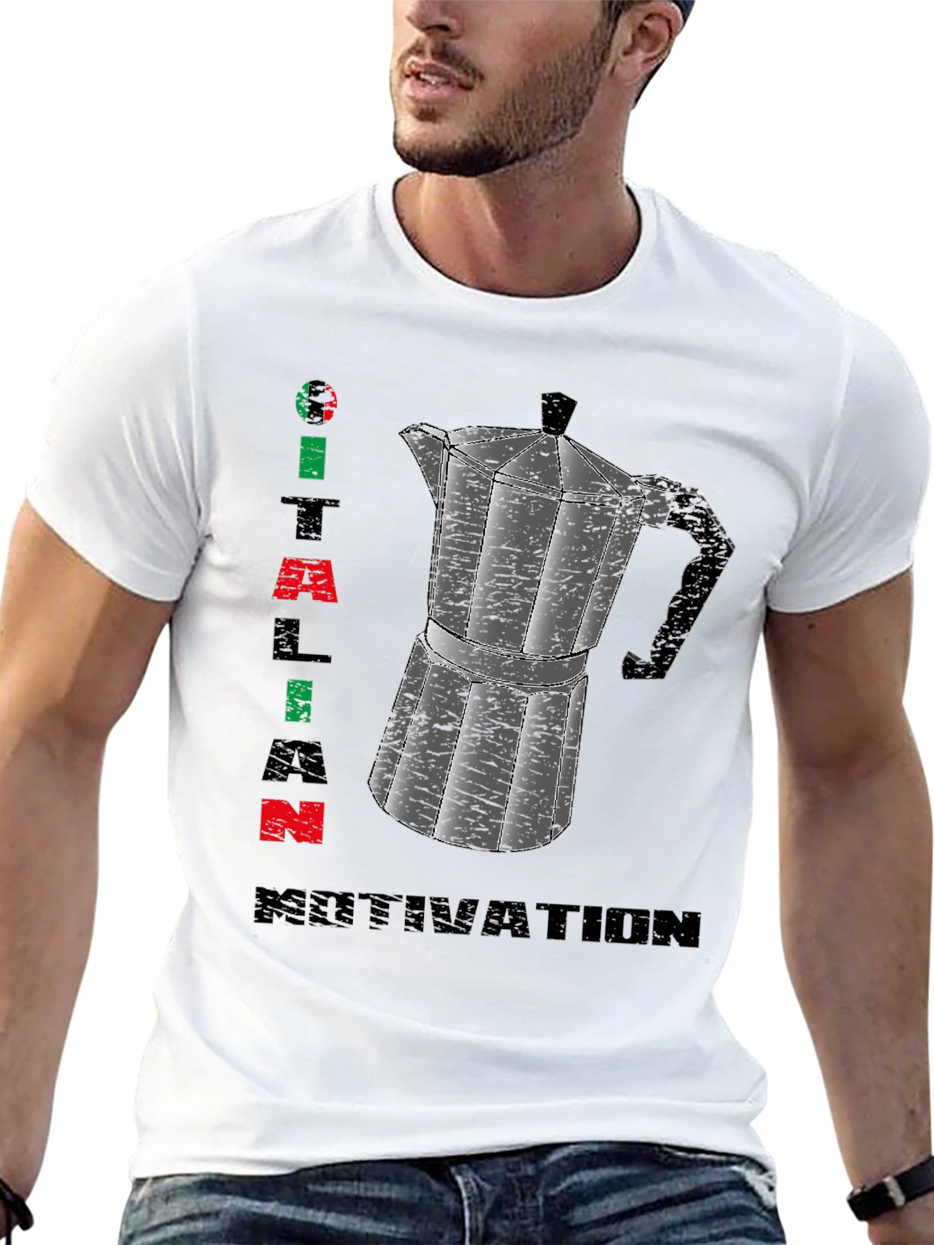 Italian Motivation T-Shirt - Espresso Coffee Maker Design