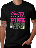 Pretty in Pink Dangerous in Camo Black T-Shirt