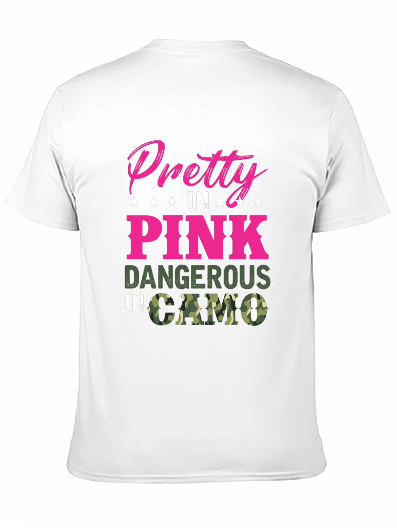 Pretty in Pink Dangerous in Camo Black T-Shirt