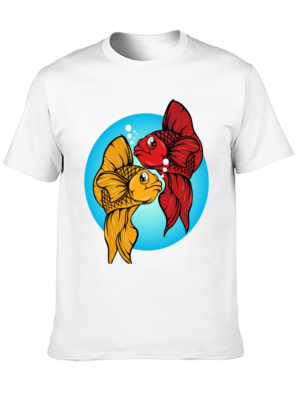 Koi Fish Graphic Tee - Black Cotton Blend