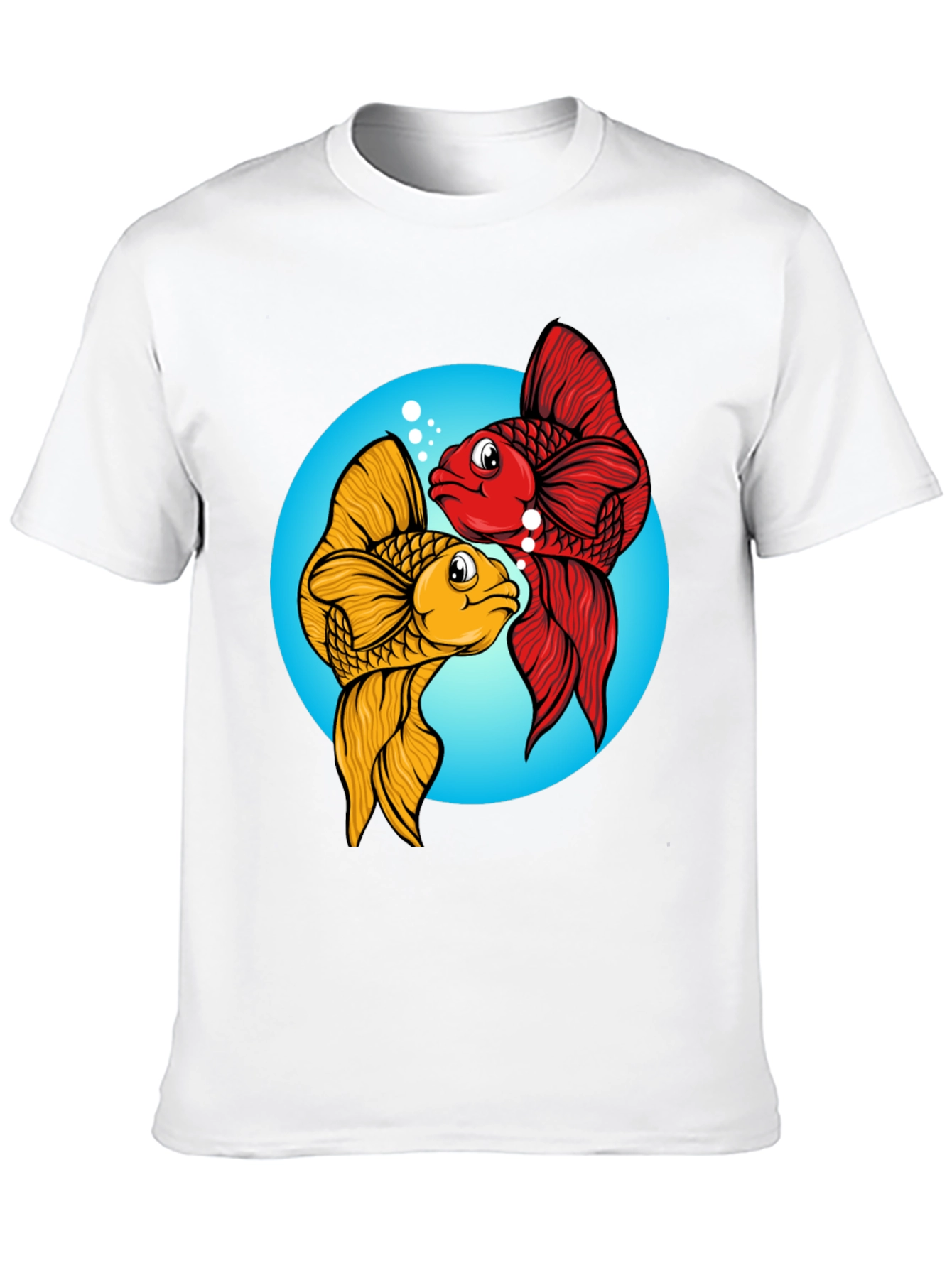 Koi Fish Graphic Tee - Black Cotton Blend