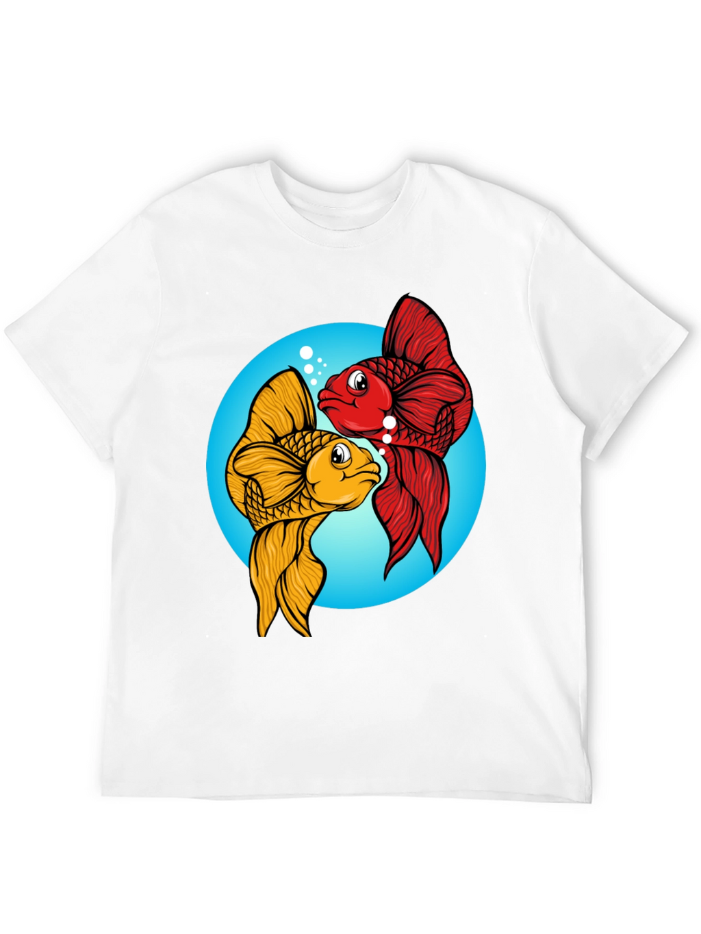 Koi Fish Graphic Tee - Black Cotton Blend