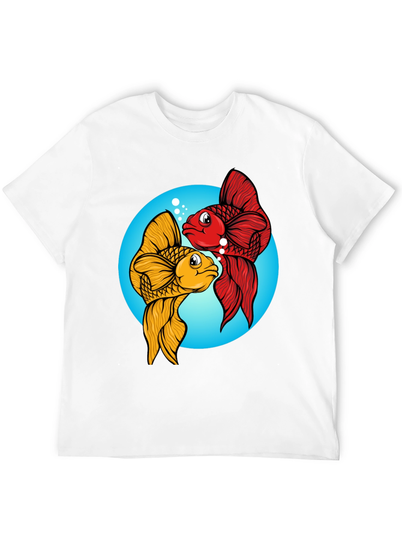 Koi Fish Graphic Tee - Black Cotton Blend