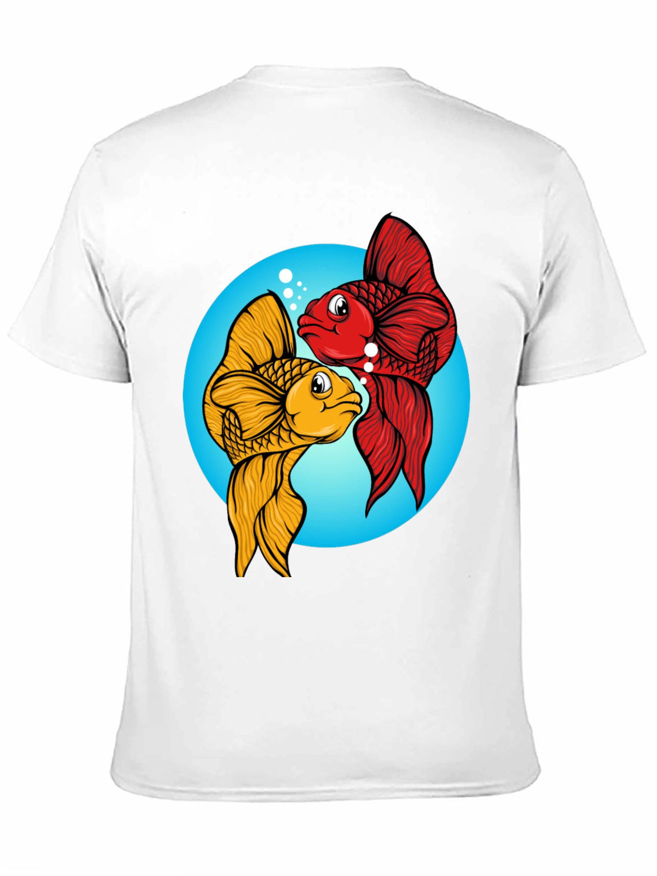 Koi Fish Graphic Tee - Black Cotton Blend