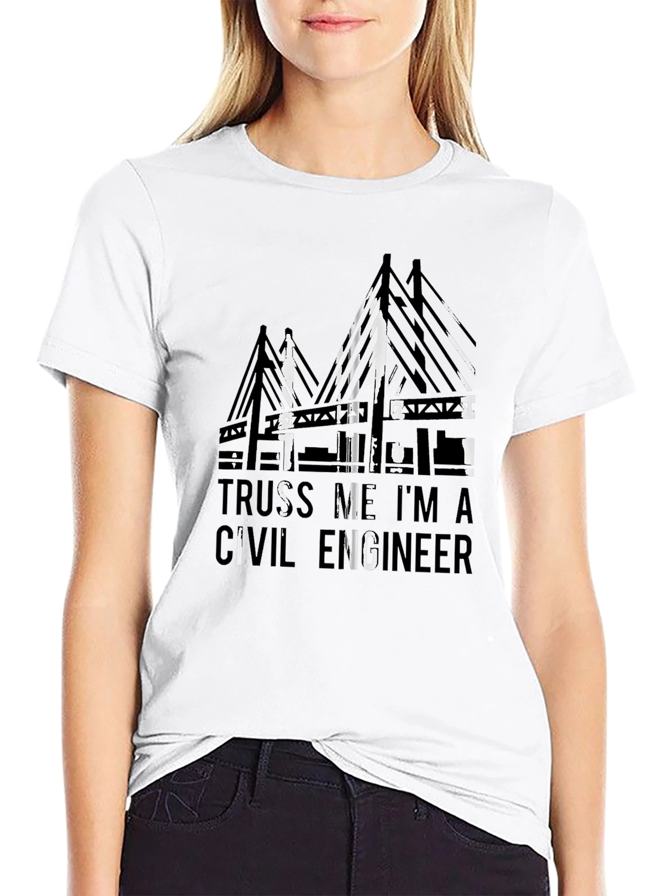 Civil Engineer Truss T-Shirt - Black