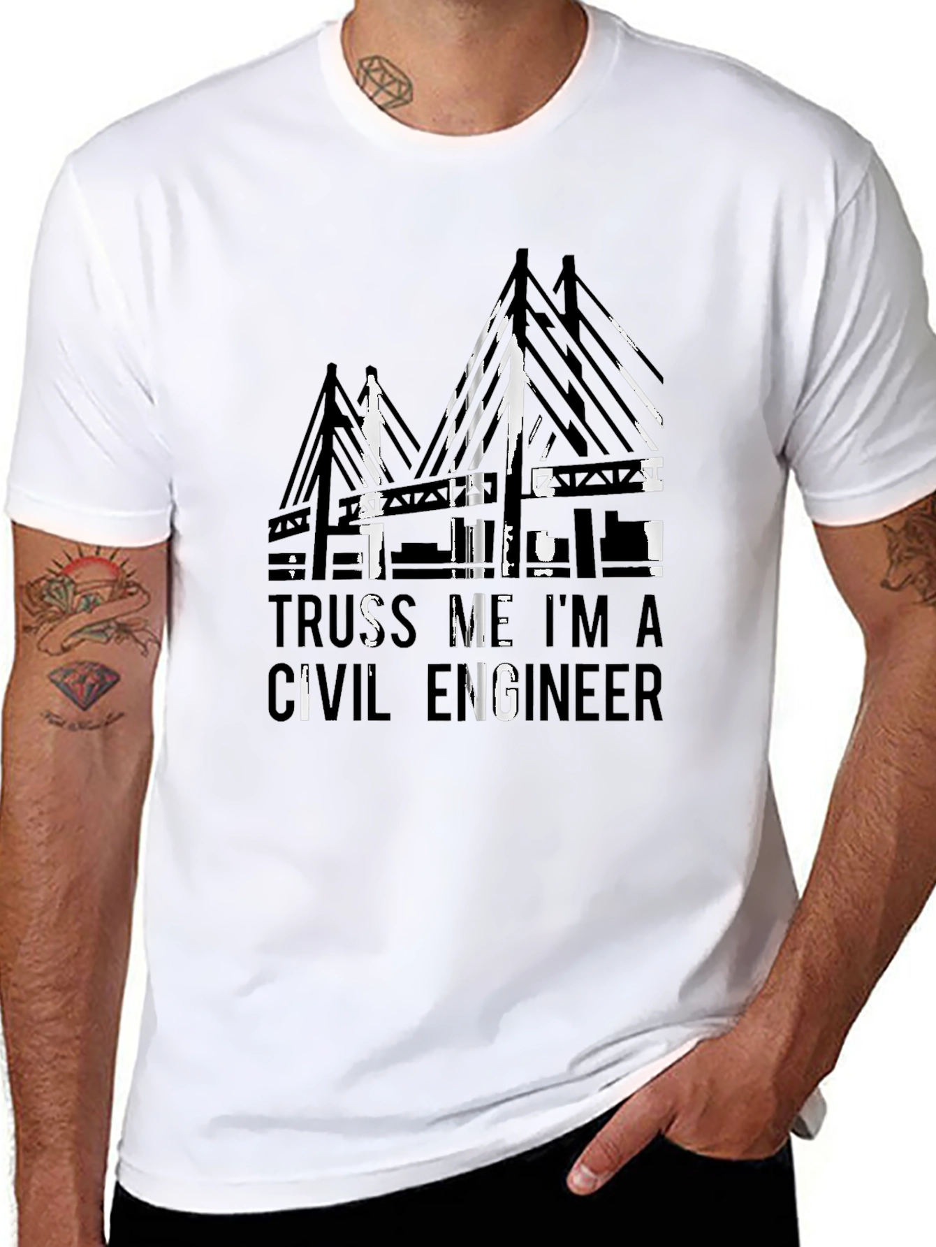 Civil Engineer Truss T-Shirt - Black