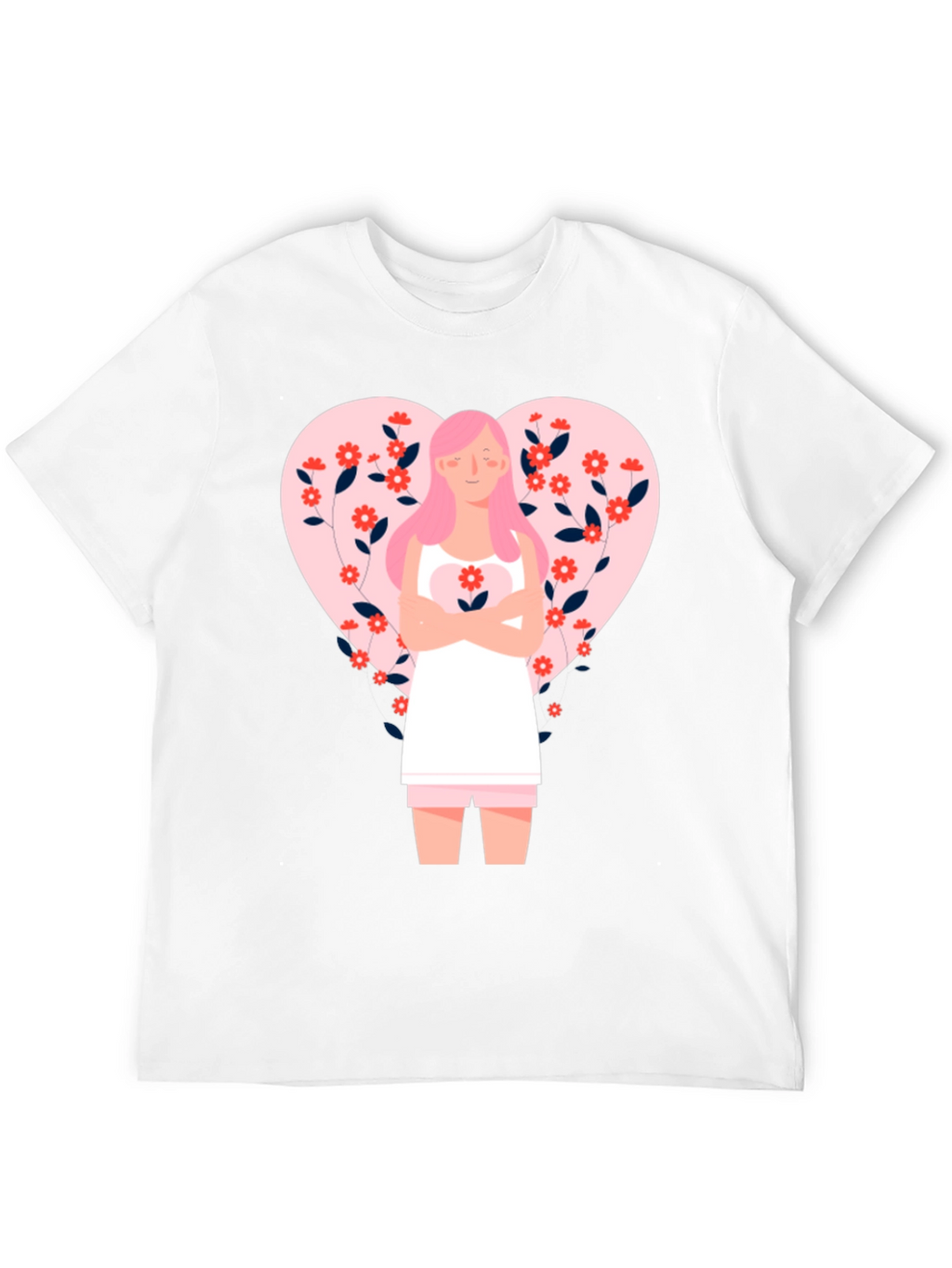 Floral Heart Valentines Day Graphic Tee